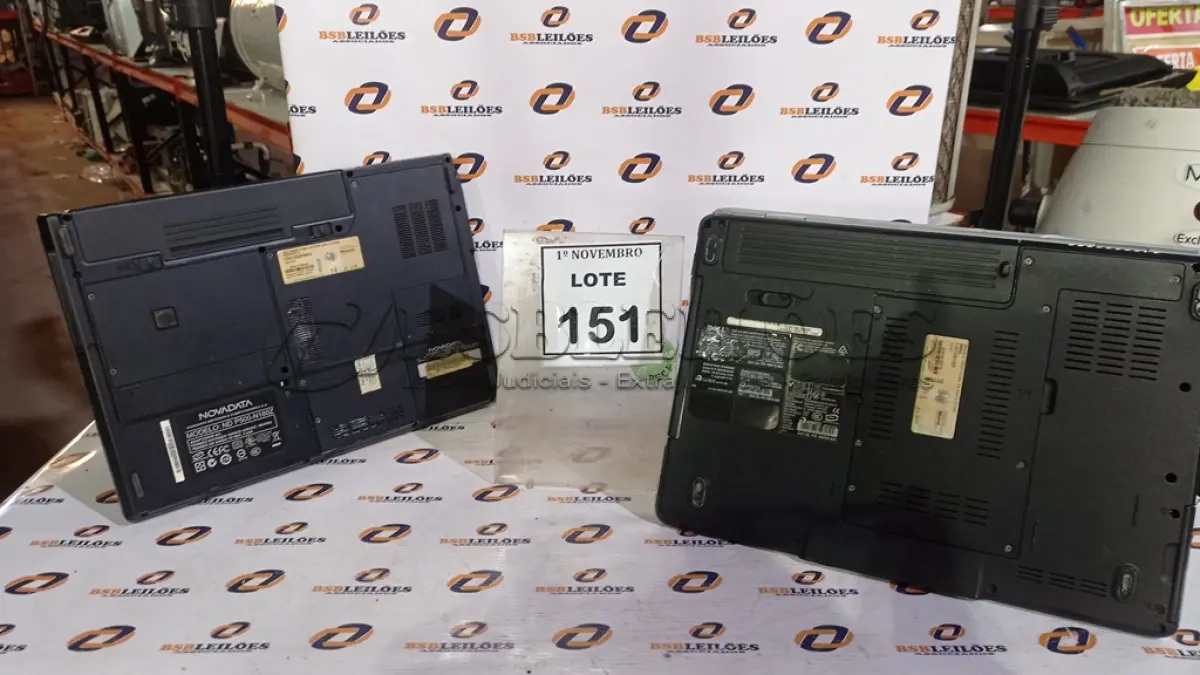 LOTE 151 - 02 NOTEBOOKS MARCAS NOVADATA DE DELL. (NO ESTADO) ATENÇÃO! FAZER A VISITAÇÃO ANTES DE ARREMATAR, NÃO SABEMOS SE FUNCIONA, LEILÃO NÃO TEM GARANTIA E NEM DEVOLUÇÃO, SUJEITO A POSSÍVEIS AVARIAS VISÍVEIS/OCULTAS E/OU AUSÊNCIA DE COMPONENTES.