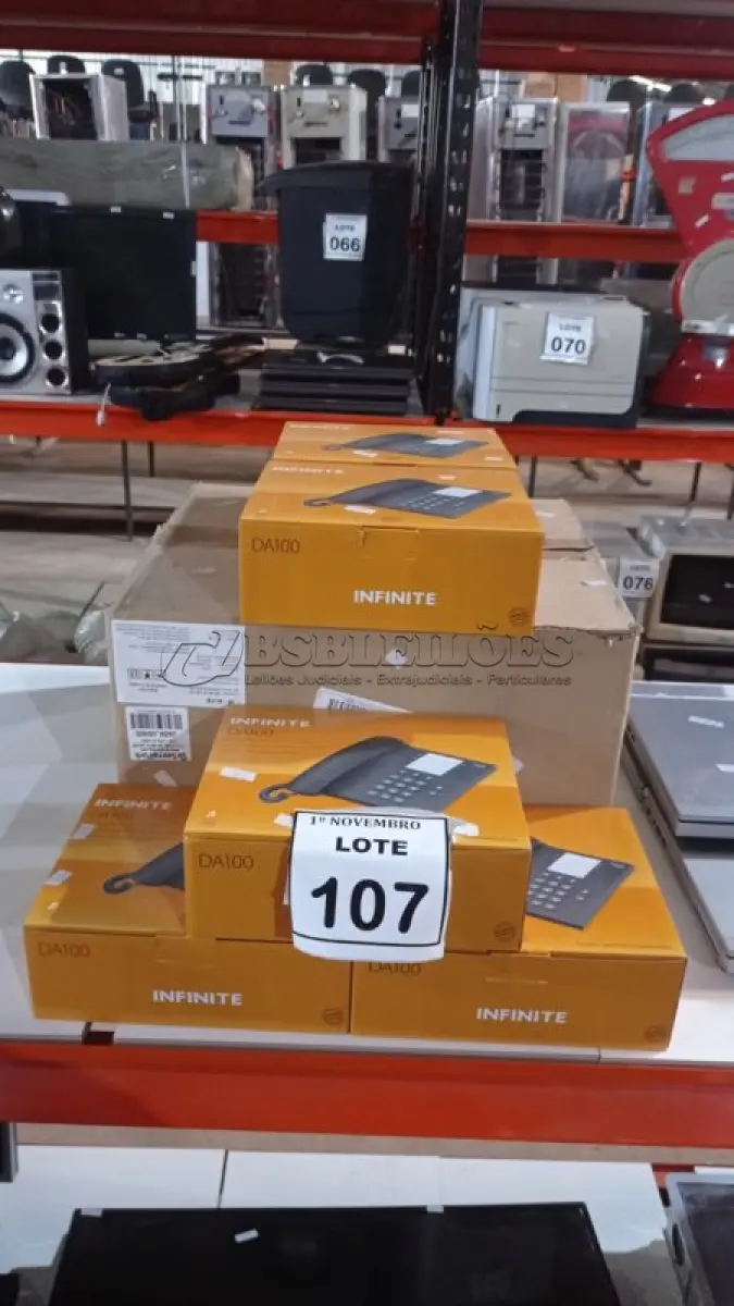 LOTE 107 - 15 APARELHOS DE TELEFONES MODELO DA100 MARCA INFINITE. (NO ESTADO) ATENÇÃO! FAZER A VISITAÇÃO ANTES DE ARREMATAR, NÃO SABEMOS SE FUNCIONA, LEILÃO NÃO TEM GARANTIA E NEM DEVOLUÇÃO, SUJEITO A POSSÍVEIS AVARIAS VISÍVEIS/OCULTAS E/OU AUSÊNCIA DE COMPONENTES.