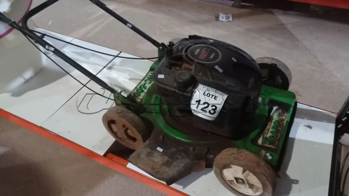 LOTE 123 - 01 MÁQUINA DE CORTAR GRAMA A GASOLINA MODELO MC-600 MARCA BRIGGS & STRATTON. (NO ESTADO) ATENÇÃO! FAZER A VISITAÇÃO ANTES DE ARREMATAR, NÃO SABEMOS SE FUNCIONA, LEILÃO NÃO TEM GARANTIA E NEM DEVOLUÇÃO, SUJEITO A POSSÍVEIS AVARIAS VISÍVEIS/OCULTAS E/OU AUSÊNCIA DE COMPONENTES.