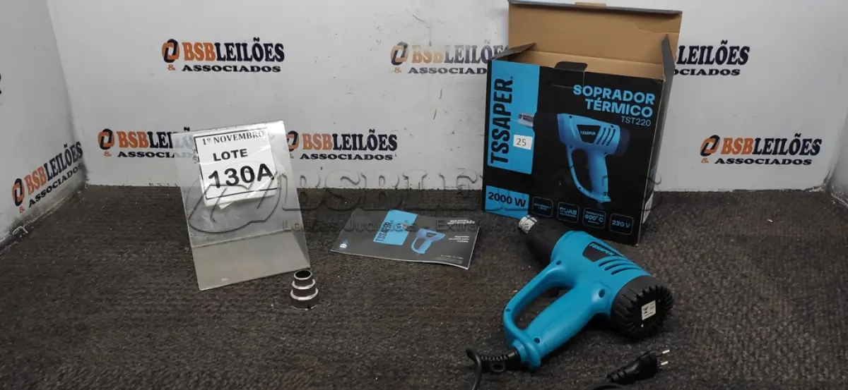 LOTE 130 - 01 SOPRADOR TÉRMICO 200W DUAS VELOCIDADES. (NO ESTADO) ATENÇÃO! FAZER A VISITAÇÃO ANTES DE ARREMATAR, NÃO SABEMOS SE FUNCIONA, LEILÃO NÃO TEM GARANTIA E NEM DEVOLUÇÃO, SUJEITO A POSSÍVEIS AVARIAS VISÍVEIS/OCULTAS E/OU AUSÊNCIA DE COMPONENTES.