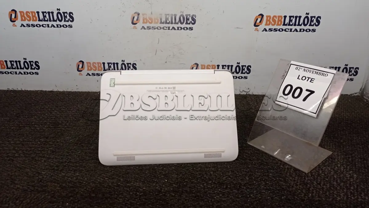 LOTE 007 - 01 NOTEBOOK MARCA HP. (NO ESTADO) ATENÇÃO! FAZER A VISITAÇÃO ANTES DE ARREMATAR, NÃO SABEMOS SE FUNCIONA, LEILÃO NÃO TEM GARANTIA E NEM DEVOLUÇÃO, SUJEITO A POSSÍVEIS AVARIAS VISÍVEIS/OCULTAS E/OU AUSÊNCIA DE COMPONENTES.