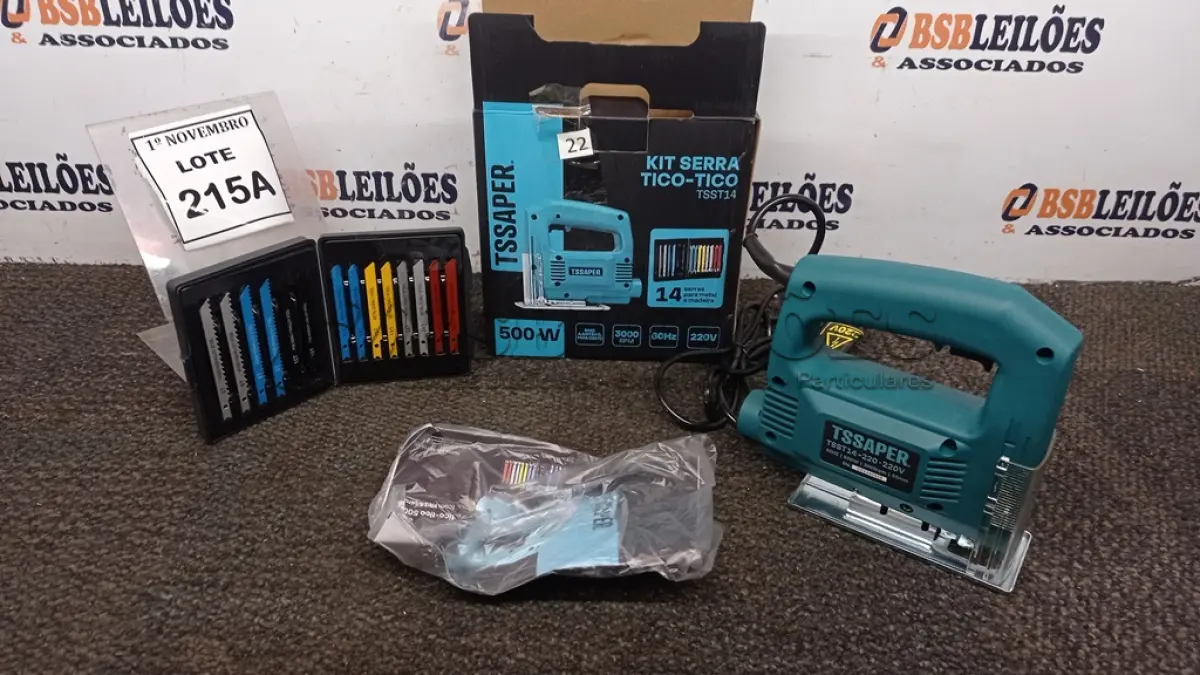 LOTE 215 - 01 KIT SERRA TICO TICO COM MALETA COM 14 SERRAS DIVERSAS (PRODUTO NOVO). (NO ESTADO) ATENÇÃO! FAZER A VISITAÇÃO ANTES DE ARREMATAR, NÃO SABEMOS SE FUNCIONA, LEILÃO NÃO TEM GARANTIA E NEM DEVOLUÇÃO, SUJEITO A POSSÍVEIS AVARIAS VISÍVEIS/OCULTAS E/OU AUSÊNCIA DE COMPONENTES.