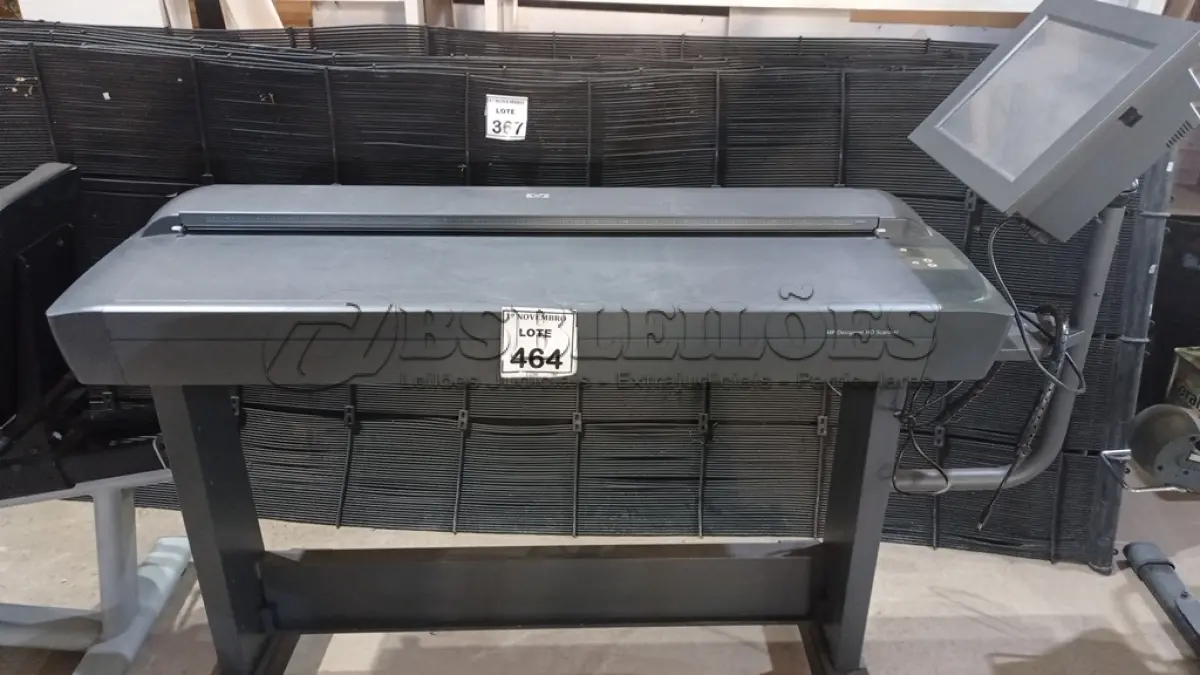 LOTE 464 - 01 SCANNER DE ALTA DEFINIÇÃO MODELO DESIGNJET HD SCANER MARCA HP. (NO ESTADO) ATENÇÃO! FAZER A VISITAÇÃO ANTES DE ARREMATAR, NÃO SABEMOS SE FUNCIONA, LEILÃO NÃO TEM GARANTIA E NEM DEVOLUÇÃO, SUJEITO A POSSÍVEIS AVARIAS VISÍVEIS/OCULTAS E/OU AUSÊNCIA DE COMPONENTES.
