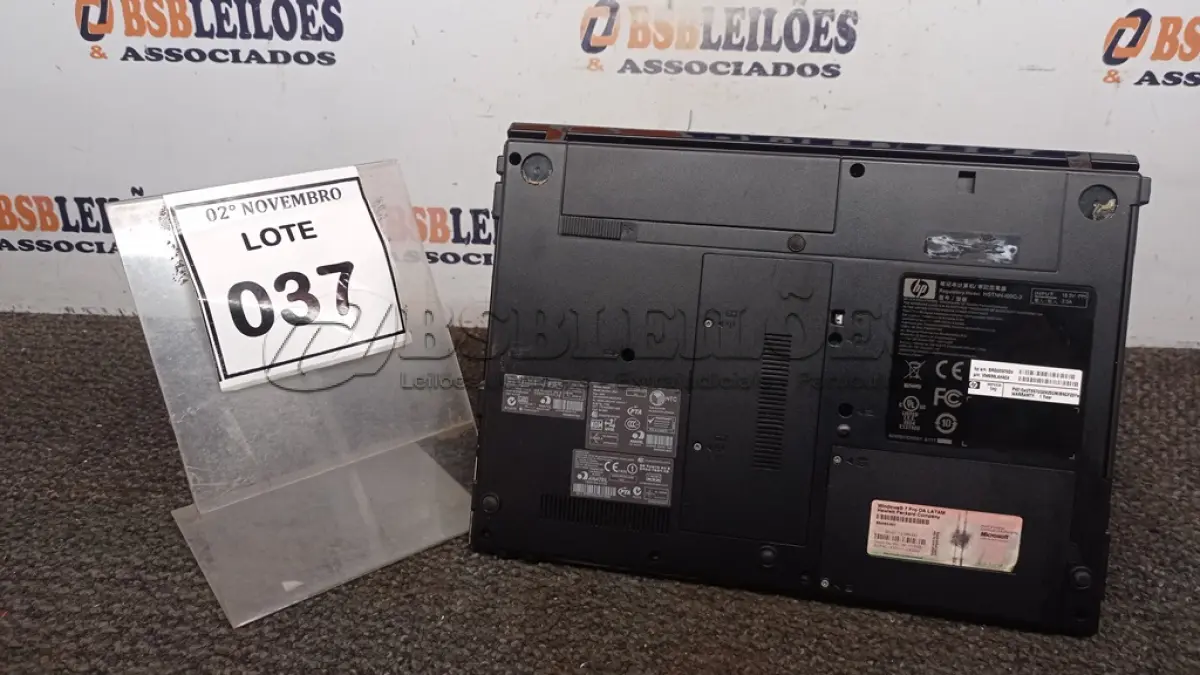 LOTE 037 - 01 NOTEBOOK MARCA HP. (NO ESTADO) ATENÇÃO! FAZER A VISITAÇÃO ANTES DE ARREMATAR, NÃO SABEMOS SE FUNCIONA, LEILÃO NÃO TEM GARANTIA E NEM DEVOLUÇÃO, SUJEITO A POSSÍVEIS AVARIAS VISÍVEIS/OCULTAS E/OU AUSÊNCIA DE COMPONENTES.