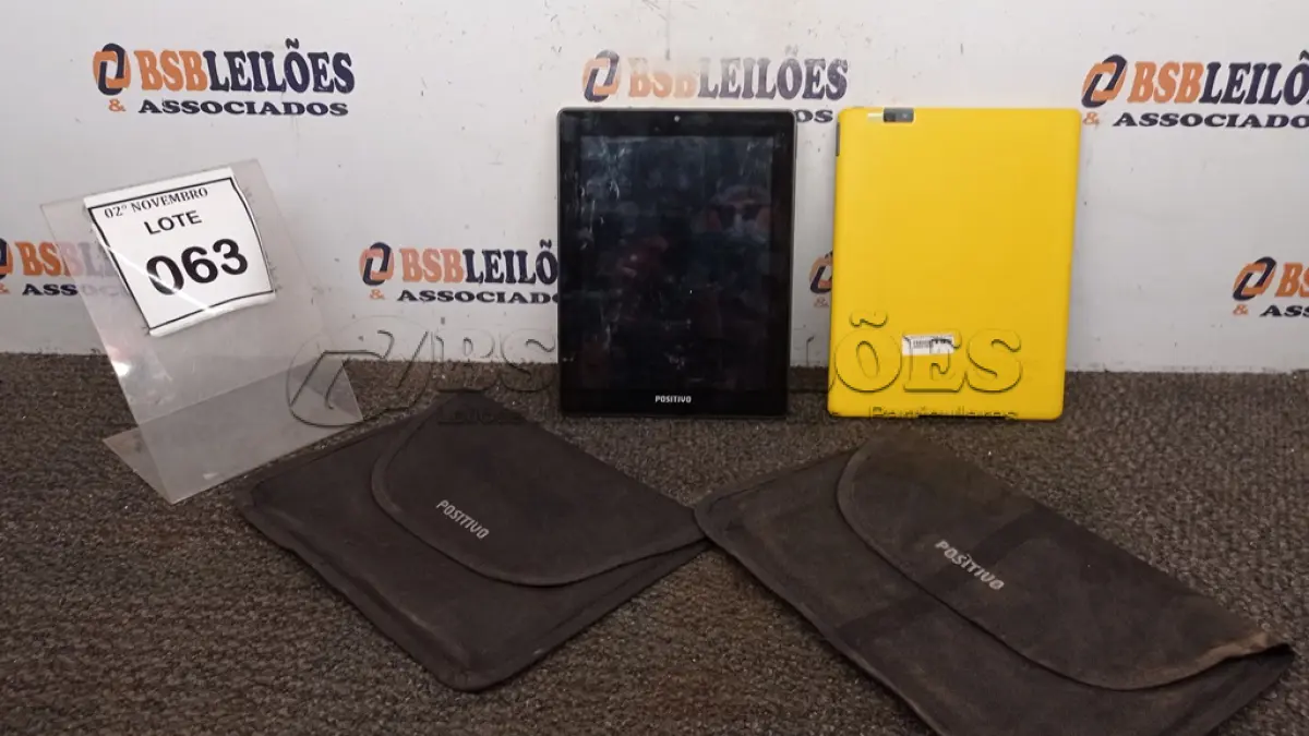 LOTE 063 - 02 TABLETS MARCA POSITIVO COM CAPA. (NO ESTADO) ATENÇÃO! FAZER A VISITAÇÃO ANTES DE ARREMATAR, NÃO SABEMOS SE FUNCIONA, LEILÃO NÃO TEM GARANTIA E NEM DEVOLUÇÃO, SUJEITO A POSSÍVEIS AVARIAS VISÍVEIS/OCULTAS E/OU AUSÊNCIA DE COMPONENTES.
