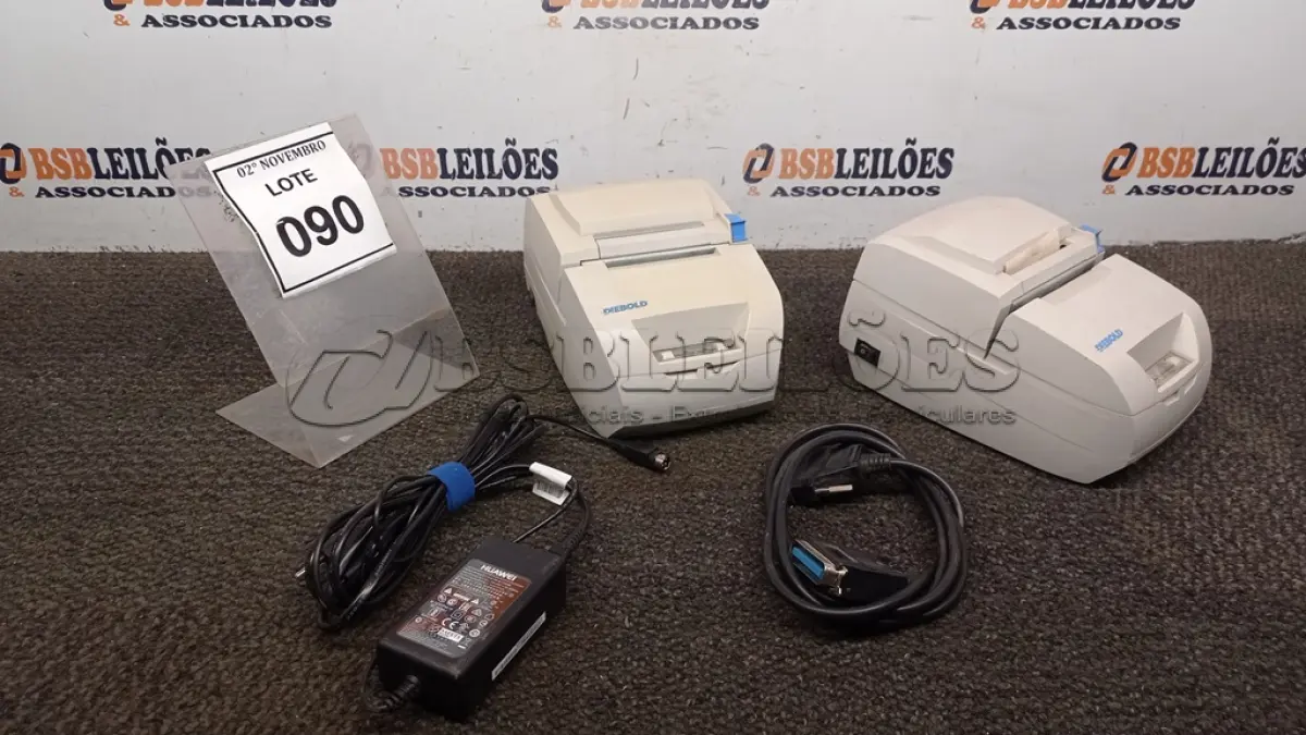 LOTE 090 - 02 IMPRESSORAS DE CUPOM MARCA DIEBOLD COM 01 FONTE. (NO ESTADO) ATENÇÃO! FAZER A VISITAÇÃO ANTES DE ARREMATAR, NÃO SABEMOS SE FUNCIONA, LEILÃO NÃO TEM GARANTIA E NEM DEVOLUÇÃO, SUJEITO A POSSÍVEIS AVARIAS VISÍVEIS/OCULTAS E/OU AUSÊNCIA DE COMPONENTES.
