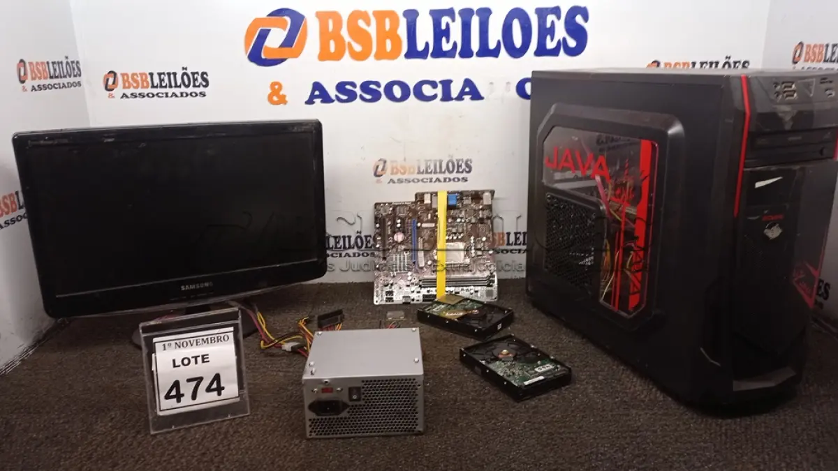 LOTE 474 - 01 CPU, 01 MONITOR, 01 PLACA MÃE, 02 HDS E 01 FONTE DE PC. (NO ESTADO) ATENÇÃO! FAZER A VISITAÇÃO ANTES DE ARREMATAR, NÃO SABEMOS SE FUNCIONA, LEILÃO NÃO TEM GARANTIA E NEM DEVOLUÇÃO, SUJEITO A POSSÍVEIS AVARIAS VISÍVEIS/OCULTAS E/OU AUSÊNCIA DE COMPONENTES.