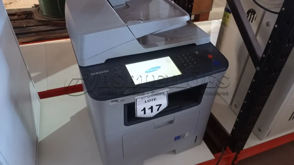 LOTE 117 - 01 IMPRESSORA MULTIFUNCIONAL MODELO SCX-5835NX MARCA SAMSUNG. (NO ESTADO) ATENÇÃO! FAZER A VISITAÇÃO ANTES DE ARREMATAR, NÃO SABEMOS SE FUNCIONA, LEILÃO NÃO TEM GARANTIA E NEM DEVOLUÇÃO, SUJEITO A POSSÍVEIS AVARIAS VISÍVEIS/OCULTAS E/OU AUSÊNCIA DE COMPONENTES.