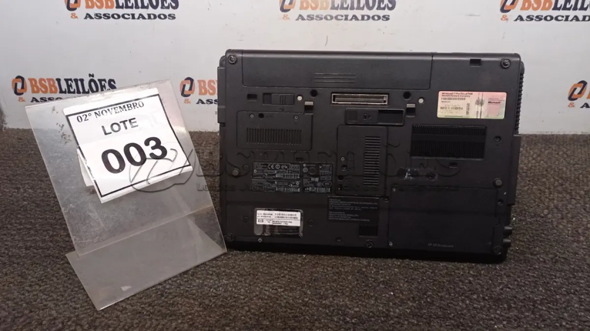 LOTE 003 - 01 NOTEBOOK SÉRIE PROBOOK MARCA HP. (NO ESTADO) ATENÇÃO! FAZER A VISITAÇÃO ANTES DE ARREMATAR, NÃO SABEMOS SE FUNCIONA, LEILÃO NÃO TEM GARANTIA E NEM DEVOLUÇÃO, SUJEITO A POSSÍVEIS AVARIAS VISÍVEIS/OCULTAS E/OU AUSÊNCIA DE COMPONENTES.