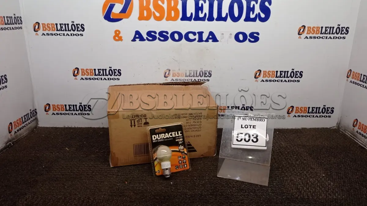 LOTE 503 - 01 CAIXA COM 20 LÂMPADAS MINI GLOBO MARCA DURACELL. (NO ESTADO) ATENÇÃO! FAZER A VISITAÇÃO ANTES DE ARREMATAR, NÃO SABEMOS SE FUNCIONA, LEILÃO NÃO TEM GARANTIA E NEM DEVOLUÇÃO, SUJEITO A POSSÍVEIS AVARIAS VISÍVEIS/OCULTAS E/OU AUSÊNCIA DE COMPONENTES.