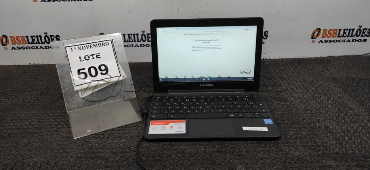 LOTE 509 - 01 NOTEBOOK TELA 11.6’’ 2GB DE MEMÓRIA MARCA SAMSUNG. (NO ESTADO) ATENÇÃO! FAZER A VISITAÇÃO ANTES DE ARREMATAR, NÃO SABEMOS SE FUNCIONA, LEILÃO NÃO TEM GARANTIA E NEM DEVOLUÇÃO, SUJEITO A POSSÍVEIS AVARIAS VISÍVEIS/OCULTAS E/OU AUSÊNCIA DE COMPONENTES.