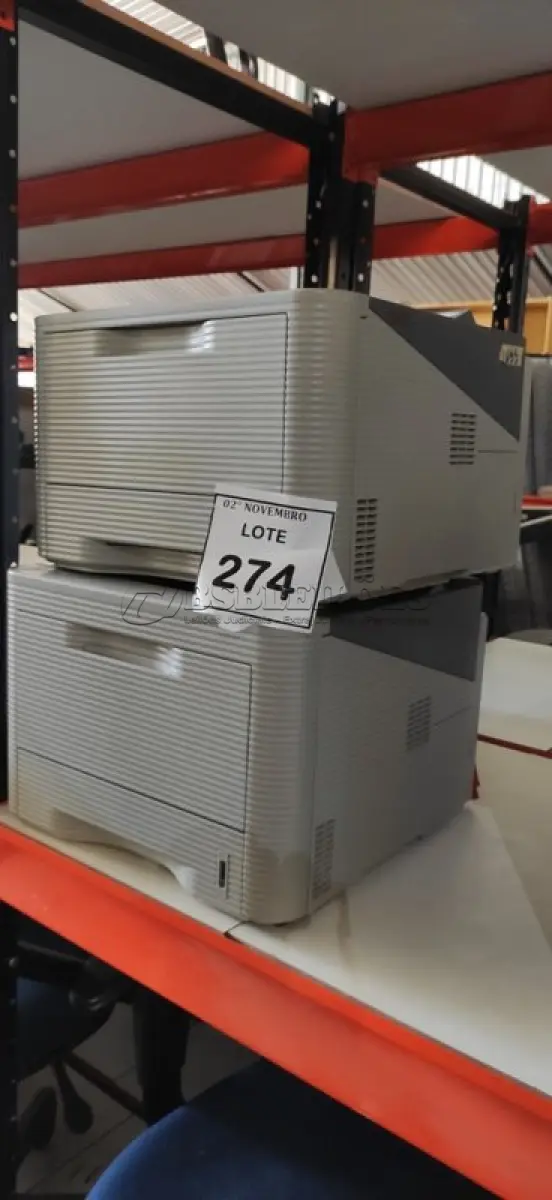 LOTE 274 - 02 IMPRESSORAS MODELO ML-3750ND MARCA SAMSUNG. (NO ESTADO) ATENÇÃO! FAZER A VISITAÇÃO ANTES DE ARREMATAR, NÃO SABEMOS SE FUNCIONA, LEILÃO NÃO TEM GARANTIA E NEM DEVOLUÇÃO, SUJEITO A POSSÍVEIS AVARIAS VISÍVEIS/OCULTAS E/OU AUSÊNCIA DE COMPONENTES.