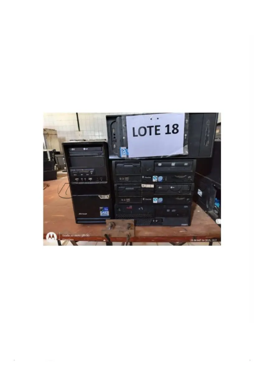 LOTE 018 - 03 MICROCOMPUTADORES DESKTOP - MARCAS LENOVO E ITAUTEC; 01 MICROCOMPUTADOR PLACA MÃE MONTHERBOARD: HD 160GB, PROCESSADOR INTEL PENTIUM CORE 2 DUO, MEMÓRIA CACHÊ L2 2 MB, 2GB DE MEMÓRIA, SISTEMA OPERACIONAL E 01 MICROCOMPUTADOR PLACA MÃE; (NO ESTADO DE CONSERVAÇÃO QUE SE ENCONTRAM)