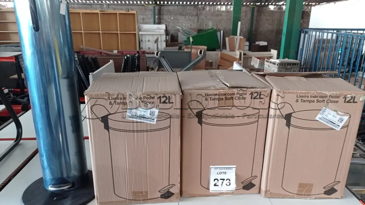 LOTE 273 - 03 LIXEIRAS INOX SEM TAMPA E 01 DISPENSE PARA ÁLCOOL EM GEL COM PEDAL. (NO ESTADO) ATENÇÃO! FAZER A VISITAÇÃO ANTES DE ARREMATAR, NÃO SABEMOS SE FUNCIONA, LEILÃO NÃO TEM GARANTIA E NEM DEVOLUÇÃO, SUJEITO A POSSÍVEIS AVARIAS VISÍVEIS/OCULTAS E/OU AUSÊNCIA DE COMPONENTES.