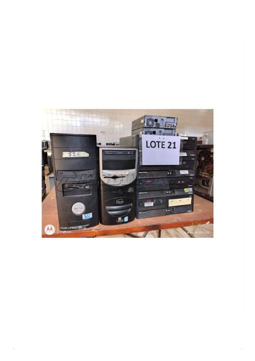 LOTE 021 - 06 MICROCOMPUTADORES, SENDO 02 INTEL DUAL CORE 2.2 GHZ, MONITOR LCD 17" POLEGADAS, WINDOWS XP PROFESSIONAL; OFFICE 2007 PRÓ E 04 MICROCOMPUTADOR DESKTOP – LENOVO; (NO ESTADO DE CONSERVAÇÃO QUE SE ENCONTRAM)