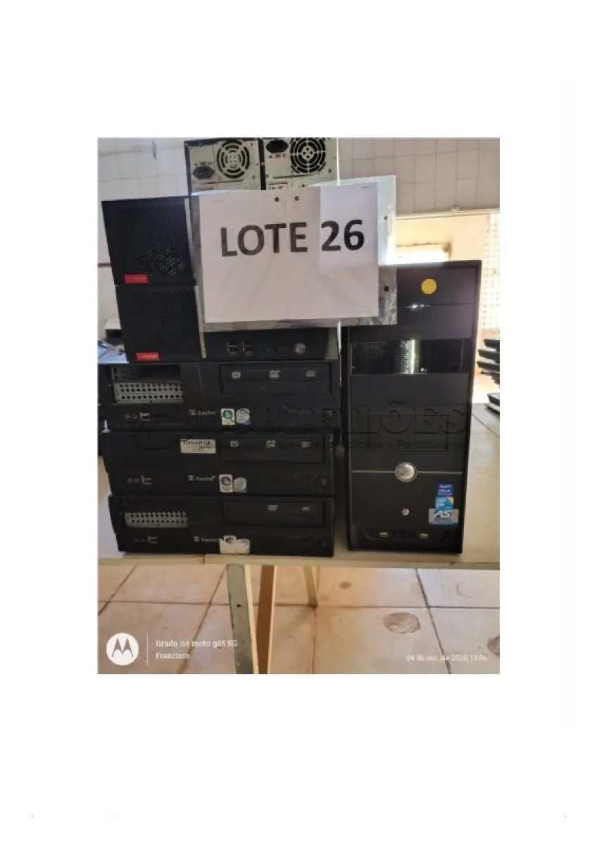 LOTE 026 - 04 MICROCOMPUTADORES DESKTOP – ITAUTEC E 02 COMPUTADOR DESKTOP LENOVO V50S; (NO ESTADO DE CONSERVAÇÃO QUE SE ENCONTRAM)