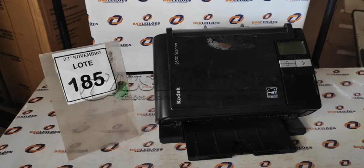 LOTE 185 - 01 SCANNER MODELO I2600 MARCA KODAK. (NO ESTADO) ATENÇÃO! FAZER A VISITAÇÃO ANTES DE ARREMATAR, NÃO SABEMOS SE FUNCIONA, LEILÃO NÃO TEM GARANTIA E NEM DEVOLUÇÃO, SUJEITO A POSSÍVEIS AVARIAS VISÍVEIS/OCULTAS E/OU AUSÊNCIA DE COMPONENTES.