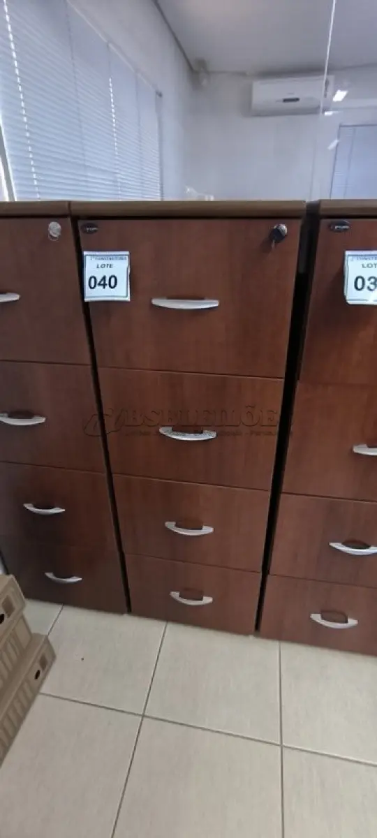LOTE 040 - 01 ARQUIVO EM MADEIRA COM 04 GAVETAS NA COR MARROM. (NO ESTADO) ATENÇÃO! FAZER A VISITAÇÃO ANTES DE ARREMATAR, NÃO SABEMOS SE FUNCIONA, LEILÃO NÃO TEM GARANTIA E NEM DEVOLUÇÃO, SUJEITO A POSSÍVEIS AVARIAS VISÍVEIS/OCULTAS E/OU AUSÊNCIA DE COMPONENTES.
