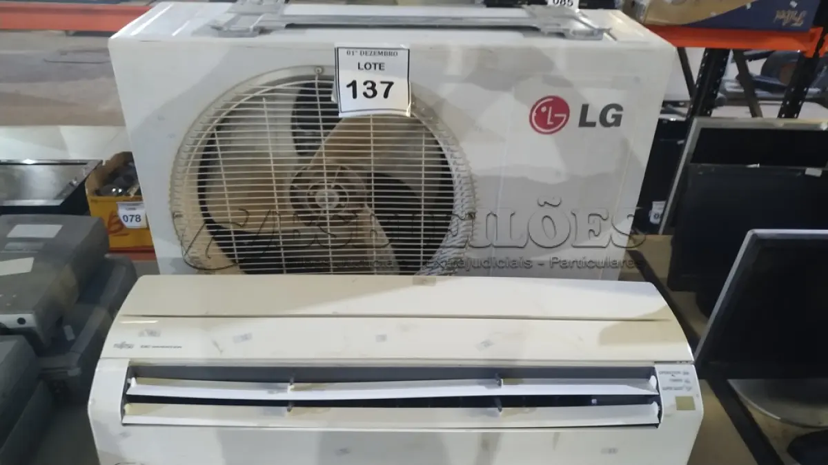 LOTE 137 - 01 EVAPORADORA MARCA LG DE 9000 BTU/H E 01 CONDENSADORA MARCA LG DE 9000 BTU/H. (NO ESTADO) ATENÇÃO! FAZER A VISITAÇÃO ANTES DE ARREMATAR, NÃO SABEMOS SE FUNCIONA, LEILÃO NÃO TEM GARANTIA E NEM DEVOLUÇÃO, SUJEITO A POSSÍVEIS AVARIAS VISÍVEIS/OCULTAS E/OU AUSÊNCIA DE COMPONENTES.
