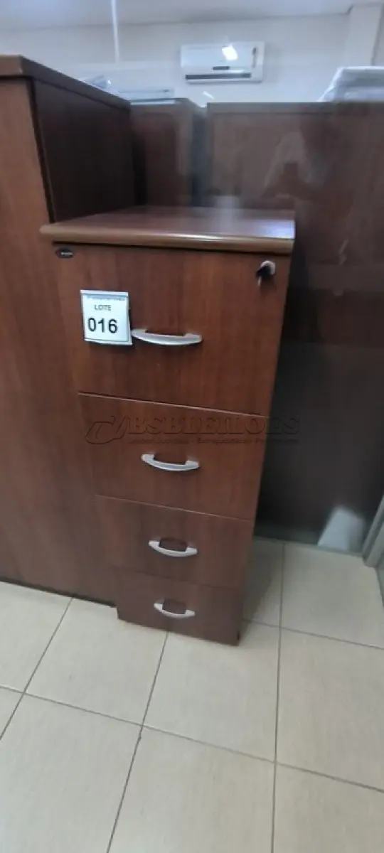 LOTE 016 - 01 ARQUIVO EM MADEIRA COM 04 GAVETAS. (NO ESTADO) ATENÇÃO! FAZER A VISITAÇÃO ANTES DE ARREMATAR, NÃO SABEMOS SE FUNCIONA, LEILÃO NÃO TEM GARANTIA E NEM DEVOLUÇÃO, SUJEITO A POSSÍVEIS AVARIAS VISÍVEIS/OCULTAS E/OU AUSÊNCIA DE COMPONENTES.