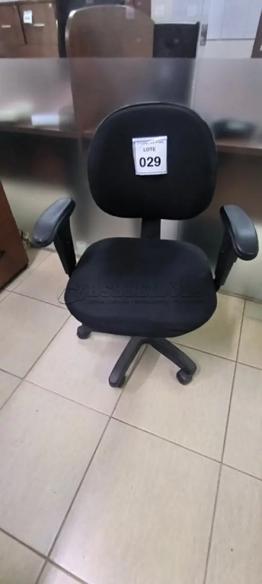 LOTE 029 - 01 CADEIRA GIRATÓRIA PARA ESCRITÓRIO. (NO ESTADO) ATENÇÃO! FAZER A VISITAÇÃO ANTES DE ARREMATAR, NÃO SABEMOS SE FUNCIONA, LEILÃO NÃO TEM GARANTIA E NEM DEVOLUÇÃO, SUJEITO A POSSÍVEIS AVARIAS VISÍVEIS/OCULTAS E/OU AUSÊNCIA DE COMPONENTES.
