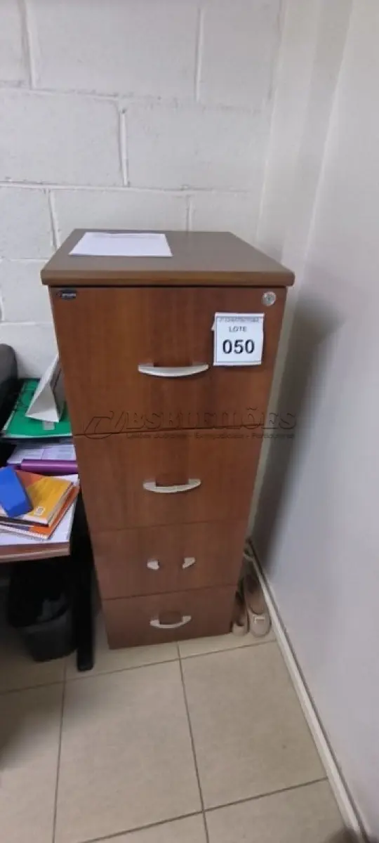 LOTE 050 - 01 ARQUIVO DE MEDAIRA COM 04 GAVETAS NA COR MARROM. (NO ESTADO) ATENÇÃO! FAZER A VISITAÇÃO ANTES DE ARREMATAR, NÃO SABEMOS SE FUNCIONA, LEILÃO NÃO TEM GARANTIA E NEM DEVOLUÇÃO, SUJEITO A POSSÍVEIS AVARIAS VISÍVEIS/OCULTAS E/OU AUSÊNCIA DE COMPONENTES.