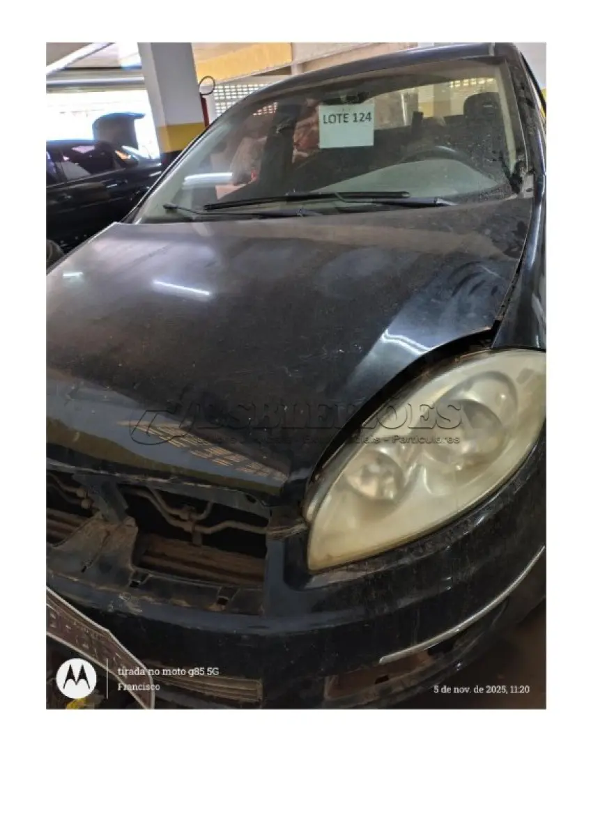 LOTE 124 - 01 VEÍCULO AUTOMOTIVO MODELO LÍNEA HLX 1.9 16V FLEX, SEDAN COR PRETA, ANO: 2010/2010 16v CAPACIDADE 5 PESSOAS, 04 PORTAS. FIAT-LINEA 2010, PLACA JJU-8681 – RENAVAM 00226858286 – CHASSI Nº 9BD110589A1529536. (NO ESTADO DE CONSERVAÇÃO QUE SE ENCONTRA)