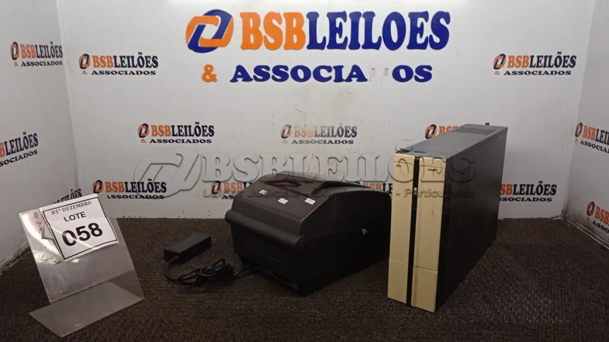 LOTE 058 - 01 IMPRESSORA DE ETIQUETAS MARCA BIXOLON E 01 CPU. (NO ESTADO) ATENÇÃO! FAZER A VISITAÇÃO ANTES DE ARREMATAR, NÃO SABEMOS SE FUNCIONA, LEILÃO NÃO TEM GARANTIA E NEM DEVOLUÇÃO, SUJEITO A POSSÍVEIS AVARIAS VISÍVEIS/OCULTAS E/OU AUSÊNCIA DE COMPONENTES.