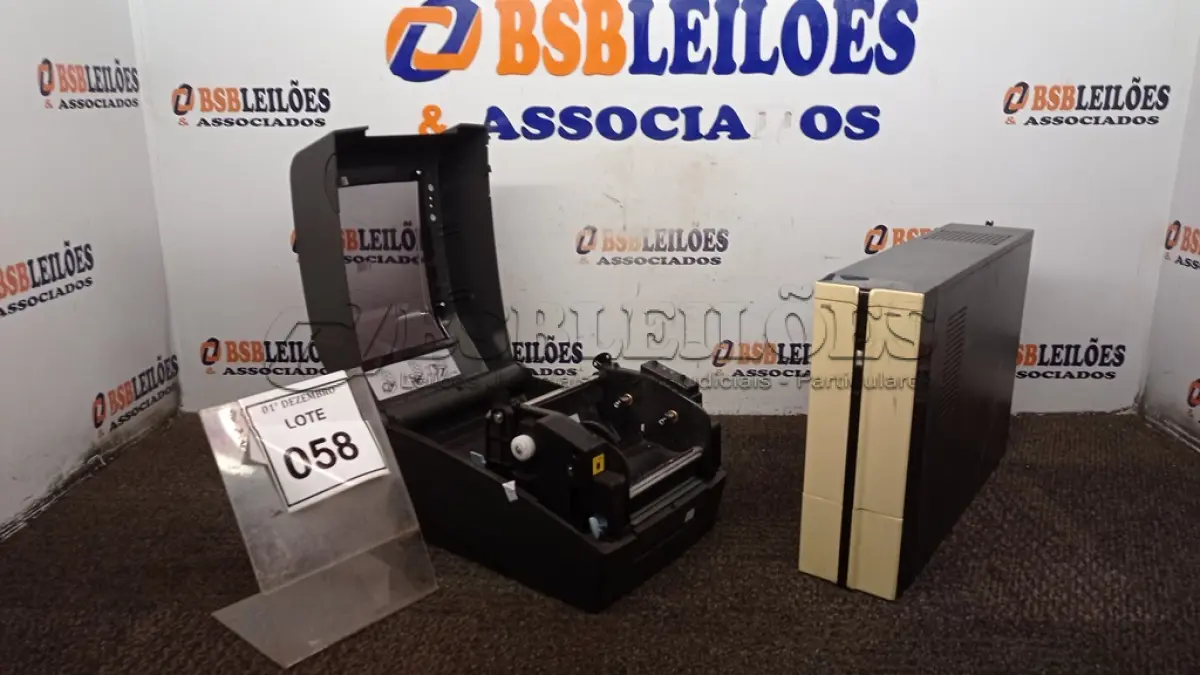 LOTE 058 - 01 IMPRESSORA DE ETIQUETAS MARCA BIXOLON E 01 CPU. (NO ESTADO) ATENÇÃO! FAZER A VISITAÇÃO ANTES DE ARREMATAR, NÃO SABEMOS SE FUNCIONA, LEILÃO NÃO TEM GARANTIA E NEM DEVOLUÇÃO, SUJEITO A POSSÍVEIS AVARIAS VISÍVEIS/OCULTAS E/OU AUSÊNCIA DE COMPONENTES.