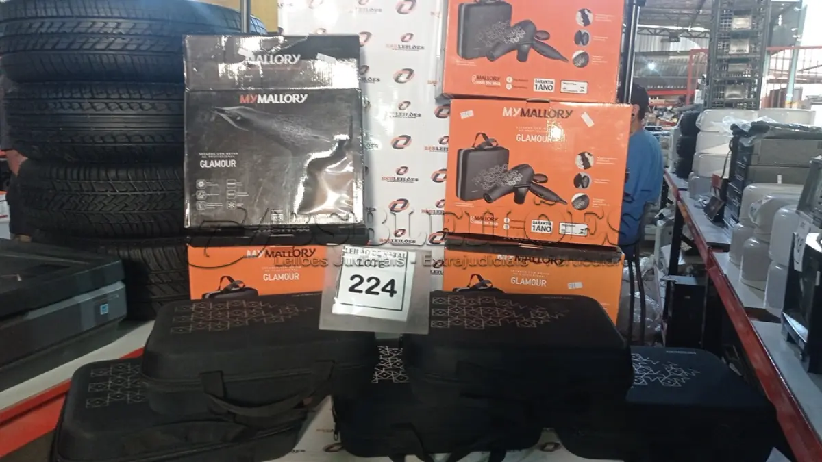 LOTE 224 - 05 SECADORES DE CABELO COM MALETA SENDO 127V MARCA MALLORY. (NO ESTADO) ATENÇÃO! FAZER A VISITAÇÃO ANTES DE ARREMATAR, NÃO SABEMOS SE FUNCIONA, LEILÃO NÃO TEM GARANTIA E NEM DEVOLUÇÃO, SUJEITO A POSSÍVEIS AVARIAS VISÍVEIS/OCULTAS E/OU AUSÊNCIA DE COMPONENTES.
