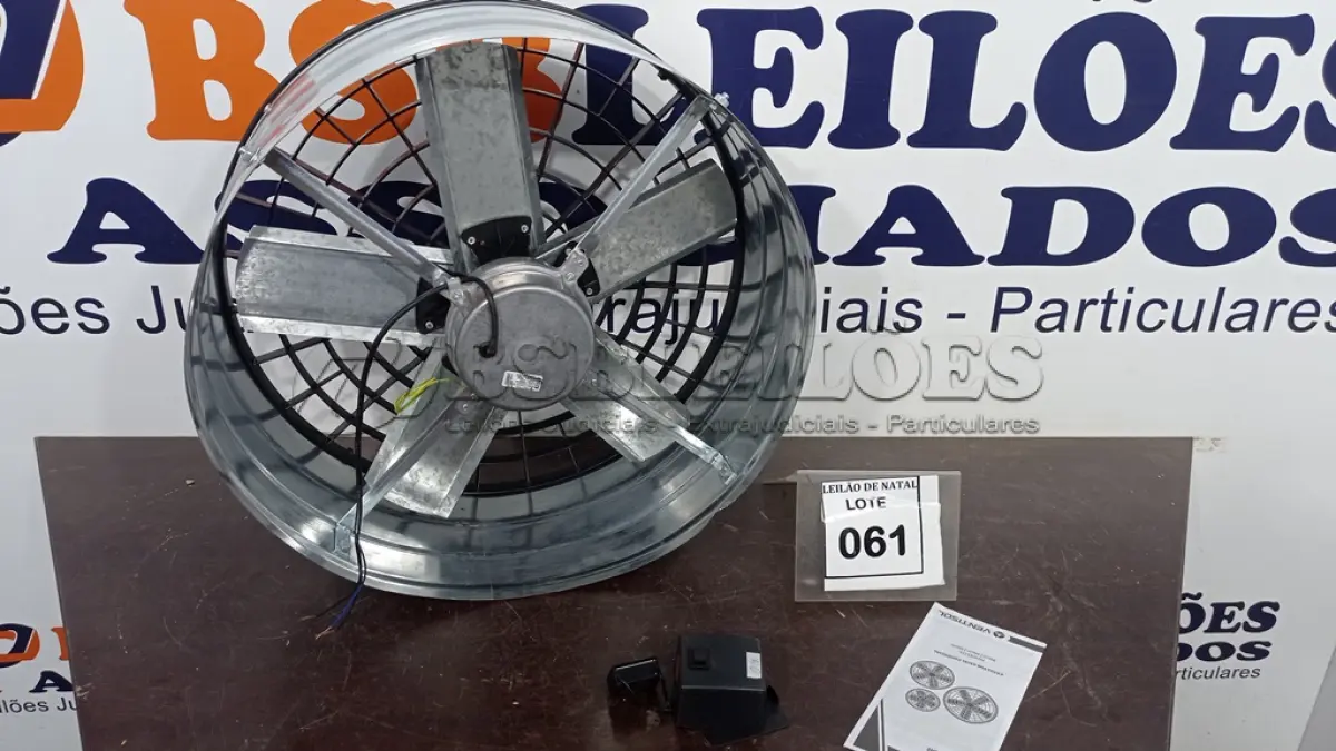 LOTE 061 - 01 EXAUSTOR 50CM MARCA VENTISOL. (NO ESTADO) ATENÇÃO! FAZER A VISITAÇÃO ANTES DE ARREMATAR, NÃO SABEMOS SE FUNCIONA, LEILÃO NÃO TEM GARANTIA E NEM DEVOLUÇÃO, SUJEITO A POSSÍVEIS AVARIAS VISÍVEIS/OCULTAS E/OU AUSÊNCIA DE COMPONENTES.