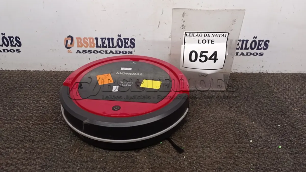 LOTE 054 - 01 ASPIRADOR ROBÔ MARCA MONDIAL. (NO ESTADO) ATENÇÃO! FAZER A VISITAÇÃO ANTES DE ARREMATAR, NÃO SABEMOS SE FUNCIONA, LEILÃO NÃO TEM GARANTIA E NEM DEVOLUÇÃO, SUJEITO A POSSÍVEIS AVARIAS VISÍVEIS/OCULTAS E/OU AUSÊNCIA DE COMPONENTES.