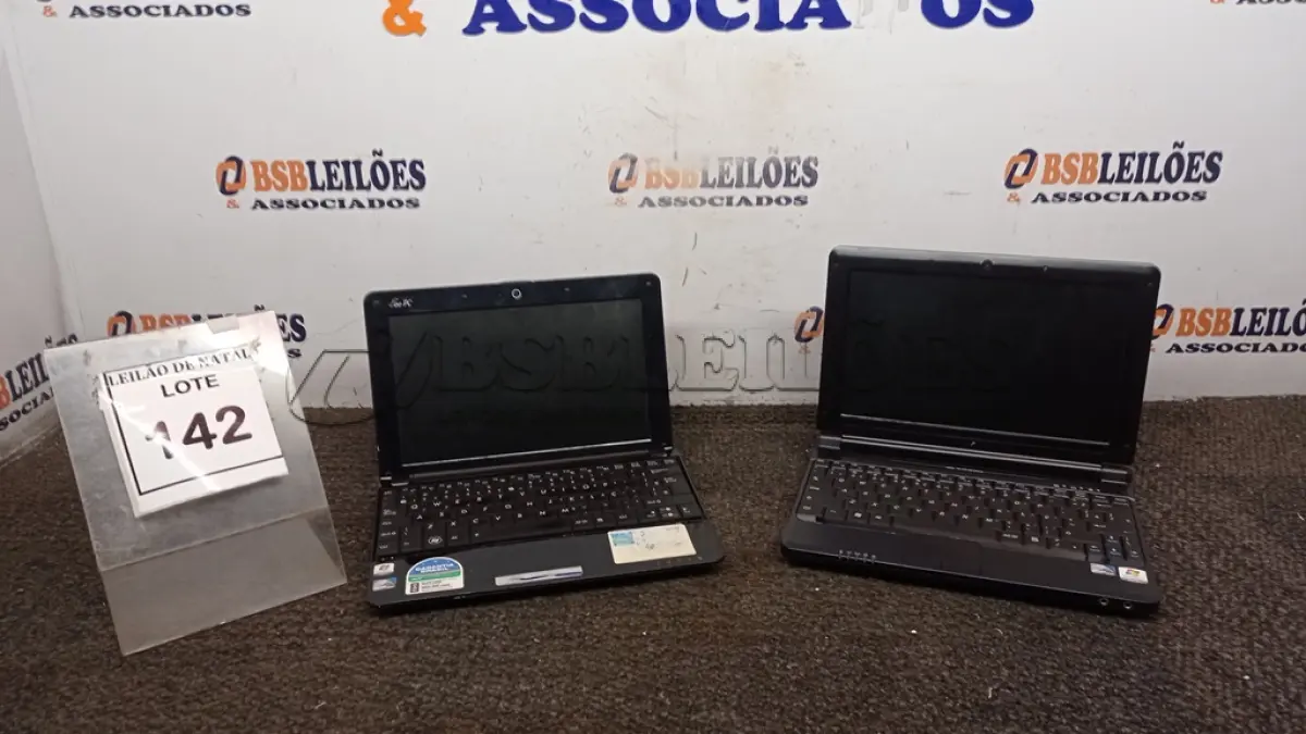 LOTE 142 - 01 NETBOOK MARCA ASUS E 01 NETBOOK MARCA INFOWAY. (NO ESTADO) ATENÇÃO! FAZER A VISITAÇÃO ANTES DE ARREMATAR, NÃO SABEMOS SE FUNCIONA, LEILÃO NÃO TEM GARANTIA E NEM DEVOLUÇÃO, SUJEITO A POSSÍVEIS AVARIAS VISÍVEIS/OCULTAS E/OU AUSÊNCIA DE COMPONENTES.