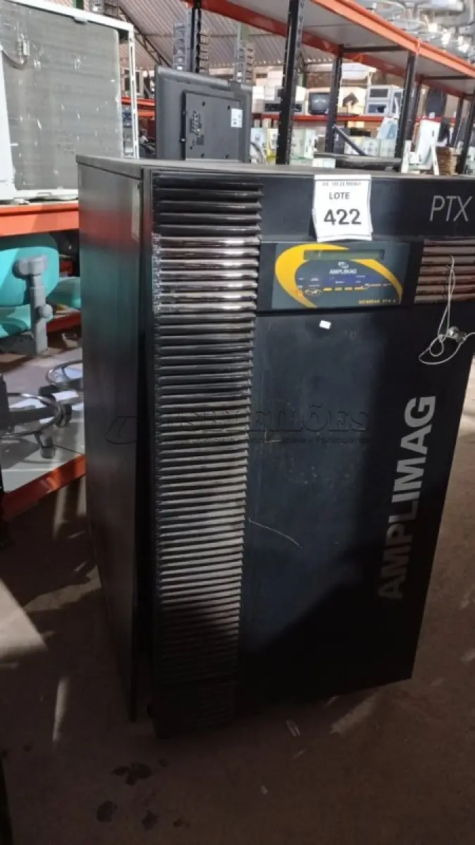 LOTE 422 - 01 NOBRAEK DE 25KVA MARCA AMPLIMAG. (NO ESTADO) ATENÇÃO! FAZER A VISITAÇÃO ANTES DE ARREMATAR, NÃO SABEMOS SE FUNCIONA, LEILÃO NÃO TEM GARANTIA E NEM DEVOLUÇÃO, SUJEITO A POSSÍVEIS AVARIAS VISÍVEIS/OCULTAS E/OU AUSÊNCIA DE COMPONENTES.