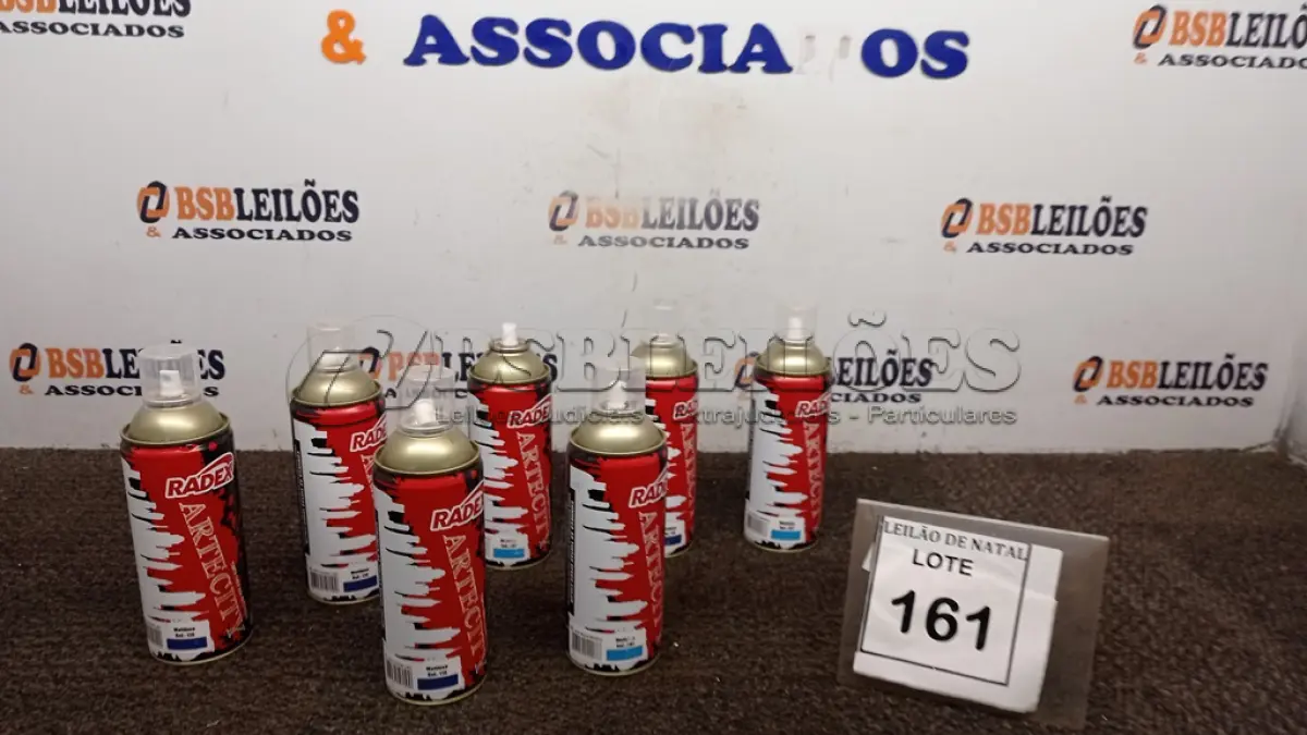 LOTE 161 - 06 TINTAS SPRAY PARA USO ARTÍSTICO MARCA RADEX CORES DIVERSAS. (NO ESTADO) ATENÇÃO! FAZER A VISITAÇÃO ANTES DE ARREMATAR, NÃO SABEMOS SE FUNCIONA, LEILÃO NÃO TEM GARANTIA E NEM DEVOLUÇÃO, SUJEITO A POSSÍVEIS AVARIAS VISÍVEIS/OCULTAS E/OU AUSÊNCIA DE COMPONENTES.