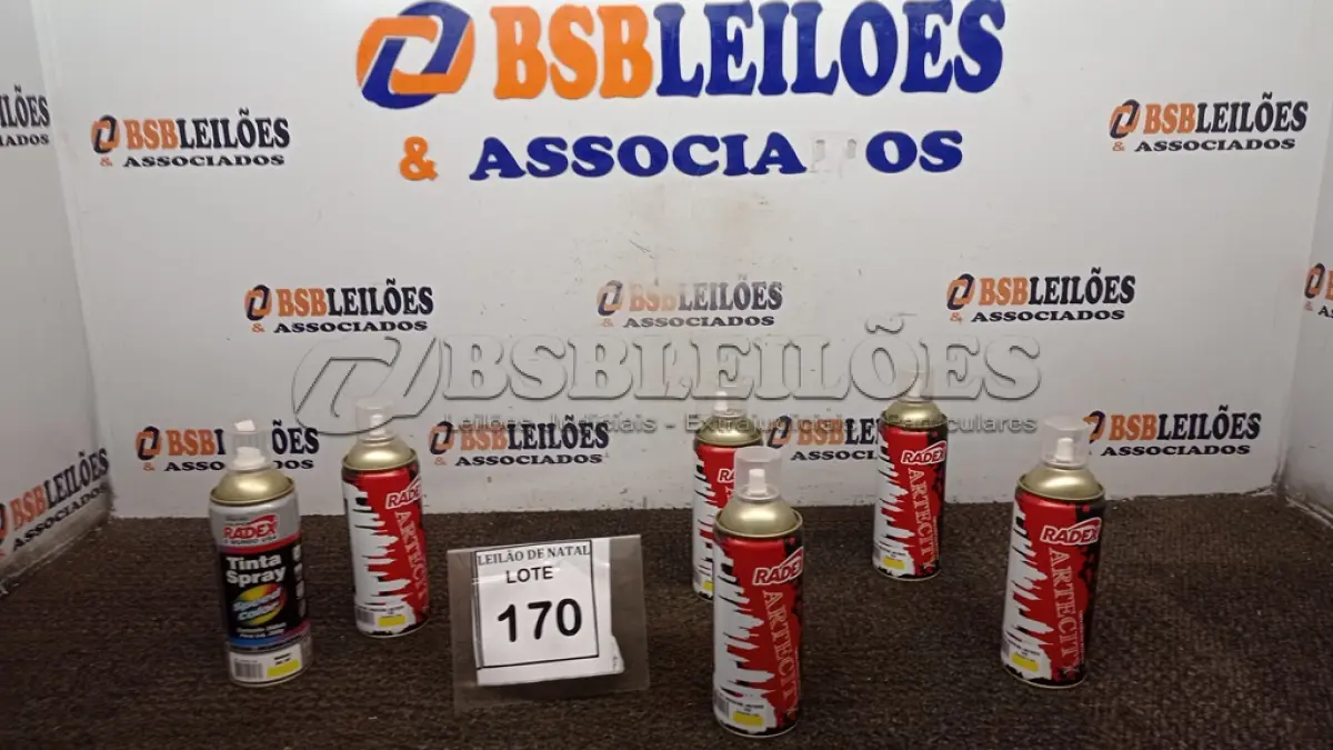 LOTE 170 - 06 TINTAS SPRAY PARA USO ARTÍSTICO MARCA RADEX CORES DIVERSAS. (NO ESTADO) ATENÇÃO! FAZER A VISITAÇÃO ANTES DE ARREMATAR, NÃO SABEMOS SE FUNCIONA, LEILÃO NÃO TEM GARANTIA E NEM DEVOLUÇÃO, SUJEITO A POSSÍVEIS AVARIAS VISÍVEIS/OCULTAS E/OU AUSÊNCIA DE COMPONENTES.
