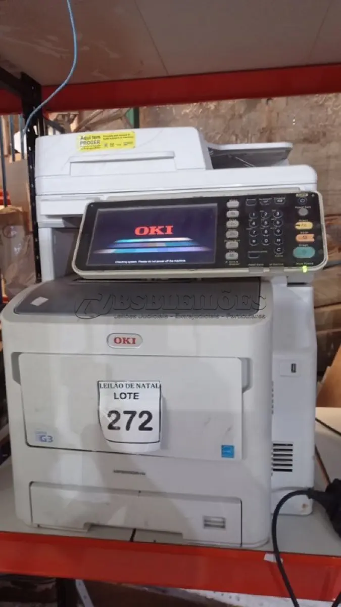 LOTE 272 - 01 IMPRESSORA MULTIFUNCIONAL MODELO MPS5502MB MARCA OKI. (NO ESTADO) ATENÇÃO! FAZER A VISITAÇÃO ANTES DE ARREMATAR, NÃO SABEMOS SE FUNCIONA, LEILÃO NÃO TEM GARANTIA E NEM DEVOLUÇÃO, SUJEITO A POSSÍVEIS AVARIAS VISÍVEIS/OCULTAS E/OU AUSÊNCIA DE COMPONENTES.