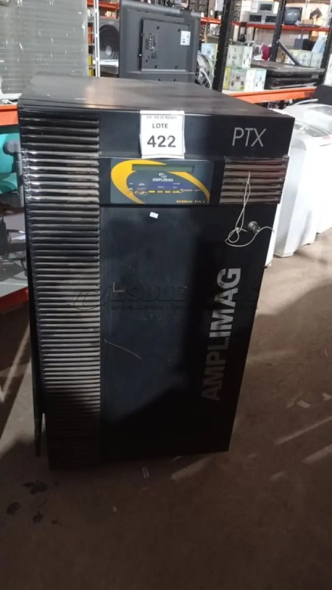 LOTE 422 - 01 NOBRAEK DE 25KVA MARCA AMPLIMAG. (NO ESTADO) ATENÇÃO! FAZER A VISITAÇÃO ANTES DE ARREMATAR, NÃO SABEMOS SE FUNCIONA, LEILÃO NÃO TEM GARANTIA E NEM DEVOLUÇÃO, SUJEITO A POSSÍVEIS AVARIAS VISÍVEIS/OCULTAS E/OU AUSÊNCIA DE COMPONENTES.