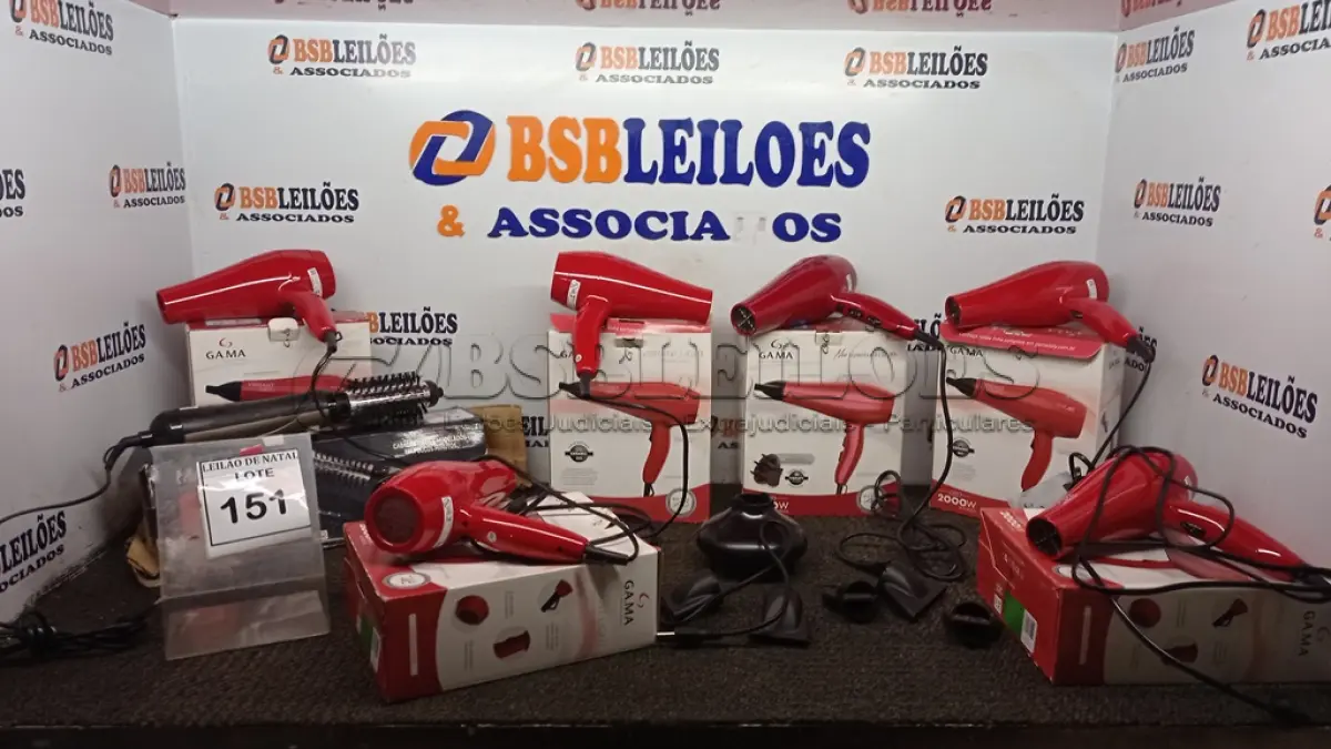 LOTE 151 - 06 SECADORES DE CABELO MARCA GA.MA E 01 ESCOVA DE CABELO MARCA MALLORY 220V. (NO ESTADO) ATENÇÃO! FAZER A VISITAÇÃO ANTES DE ARREMATAR, NÃO SABEMOS SE FUNCIONA, LEILÃO NÃO TEM GARANTIA E NEM DEVOLUÇÃO, SUJEITO A POSSÍVEIS AVARIAS VISÍVEIS/OCULTAS E/OU AUSÊNCIA DE COMPONENTES.