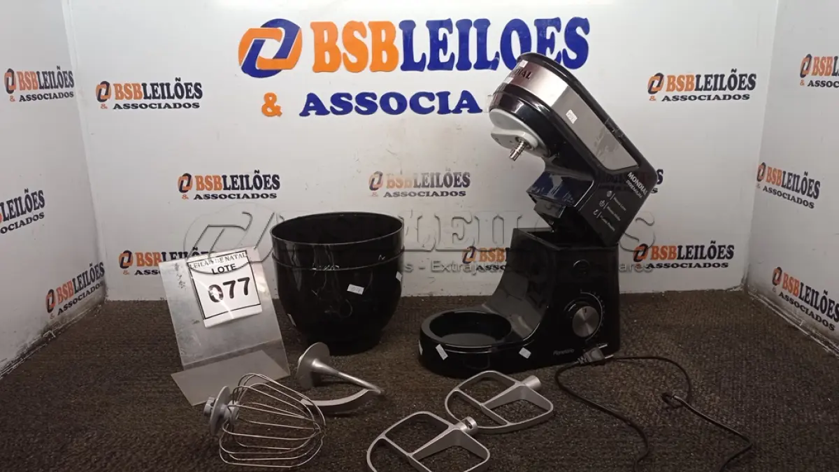 LOTE 077 - 01 BATEDEIRA TIPO PLANETÁRIA MARCA MONDIAL. (NO ESTADO) ATENÇÃO! FAZER A VISITAÇÃO ANTES DE ARREMATAR, NÃO SABEMOS SE FUNCIONA, LEILÃO NÃO TEM GARANTIA E NEM DEVOLUÇÃO, SUJEITO A POSSÍVEIS AVARIAS VISÍVEIS/OCULTAS E/OU AUSÊNCIA DE COMPONENTES.
