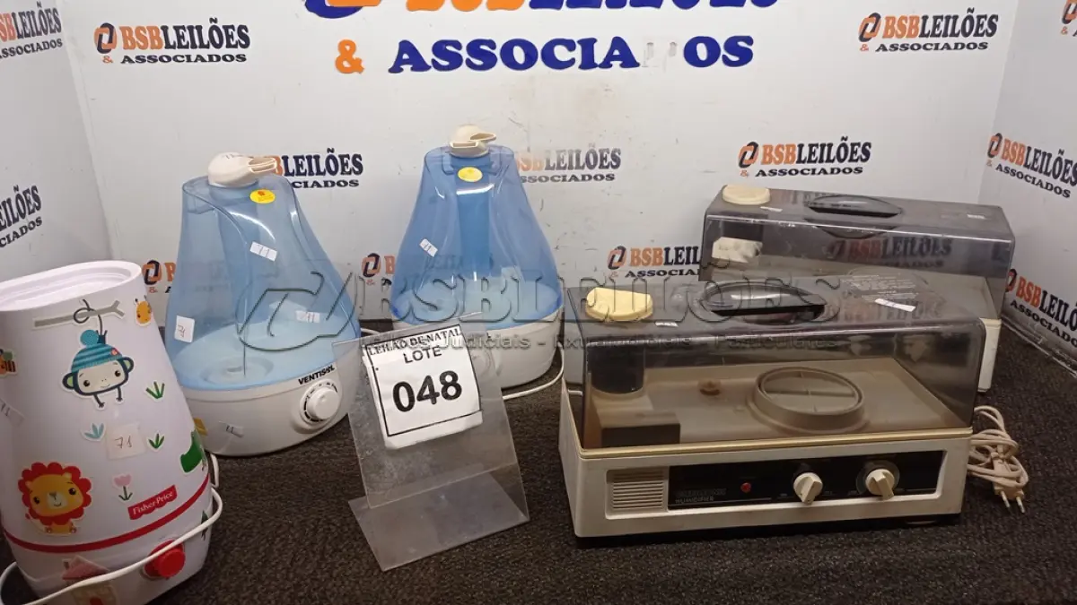 LOTE 048 - 05 UMIDIFICADORES DE MARCAS E MODELOS DIVERSOS. (NO ESTADO) ATENÇÃO! FAZER A VISITAÇÃO ANTES DE ARREMATAR, NÃO SABEMOS SE FUNCIONA, LEILÃO NÃO TEM GARANTIA E NEM DEVOLUÇÃO, SUJEITO A POSSÍVEIS AVARIAS VISÍVEIS/OCULTAS E/OU AUSÊNCIA DE COMPONENTES.