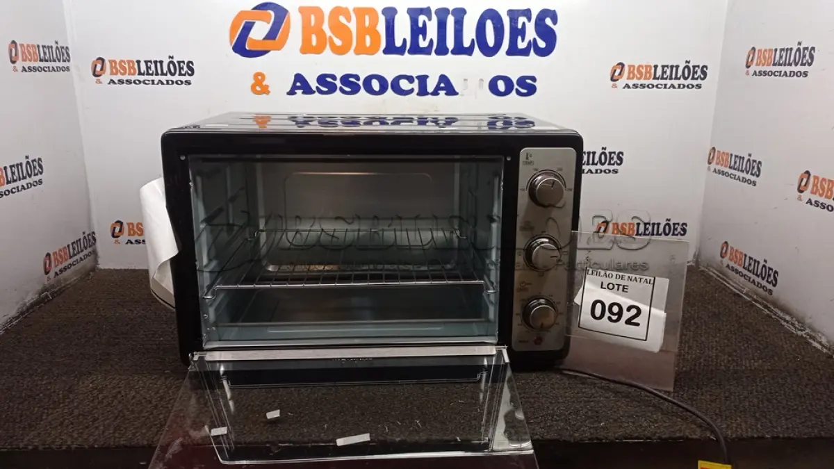 LOTE 092 - 01 FORNO ELÉTRICO 52LITROS MONDIAL 220VOLTS. (NO ESTADO) ATENÇÃO! FAZER A VISITAÇÃO ANTES DE ARREMATAR, NÃO SABEMOS SE FUNCIONA, LEILÃO NÃO TEM GARANTIA E NEM DEVOLUÇÃO, SUJEITO A POSSÍVEIS AVARIAS VISÍVEIS/OCULTAS E/OU AUSÊNCIA DE COMPONENTES.