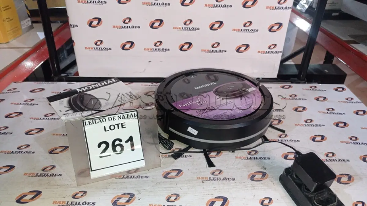 LOTE 261 - 01 ASPIRADOR ROBÔ MARCA MONDIAL. (NO ESTADO) ATENÇÃO! FAZER A VISITAÇÃO ANTES DE ARREMATAR, NÃO SABEMOS SE FUNCIONA, LEILÃO NÃO TEM GARANTIA E NEM DEVOLUÇÃO, SUJEITO A POSSÍVEIS AVARIAS VISÍVEIS/OCULTAS E/OU AUSÊNCIA DE COMPONENTES.