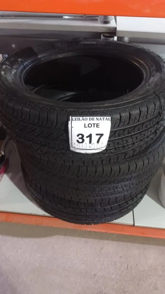 LOTE 317 - 03 PNEUS REMOLD 195/55 R16. (NO ESTADO) ATENÇÃO! FAZER A VISITAÇÃO ANTES DE ARREMATAR, NÃO SABEMOS SE FUNCIONA, LEILÃO NÃO TEM GARANTIA E NEM DEVOLUÇÃO, SUJEITO A POSSÍVEIS AVARIAS VISÍVEIS/OCULTAS E/OU AUSÊNCIA DE COMPONENTES.