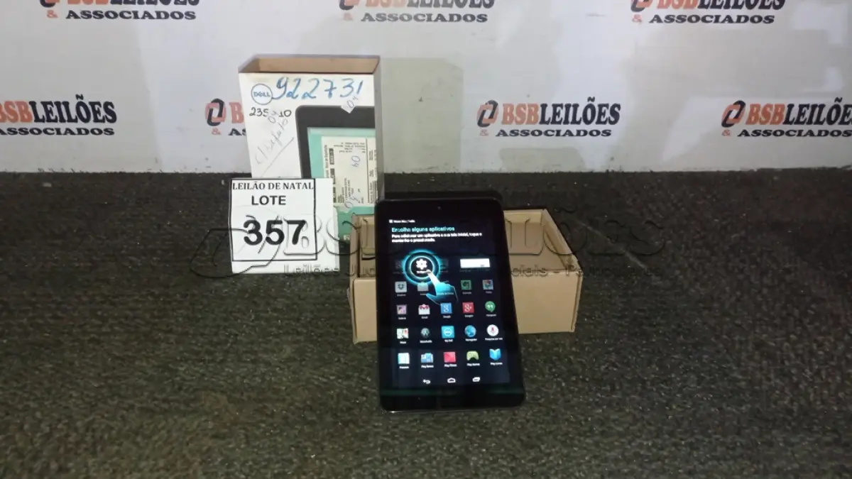 LOTE 357 - 01 TABLET MARCA DELL. (NO ESTADO) ATENÇÃO! FAZER A VISITAÇÃO ANTES DE ARREMATAR, NÃO SABEMOS SE FUNCIONA, LEILÃO NÃO TEM GARANTIA E NEM DEVOLUÇÃO, SUJEITO A POSSÍVEIS AVARIAS VISÍVEIS/OCULTAS E/OU AUSÊNCIA DE COMPONENTES.