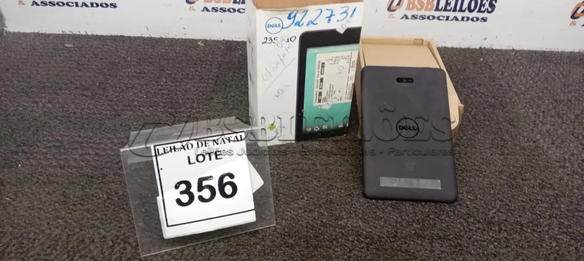 LOTE 356 - 01 TABLET MARCA DELL. (NO ESTADO) ATENÇÃO! FAZER A VISITAÇÃO ANTES DE ARREMATAR, NÃO SABEMOS SE FUNCIONA, LEILÃO NÃO TEM GARANTIA E NEM DEVOLUÇÃO, SUJEITO A POSSÍVEIS AVARIAS VISÍVEIS/OCULTAS E/OU AUSÊNCIA DE COMPONENTES.