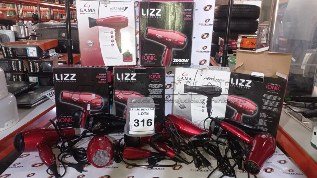 LOTE 316 - 07 SECADORES DE CABELO DE MARCAS DIVERSAS 220V. (NO ESTADO) ATENÇÃO! FAZER A VISITAÇÃO ANTES DE ARREMATAR, NÃO SABEMOS SE FUNCIONA, LEILÃO NÃO TEM GARANTIA E NEM DEVOLUÇÃO, SUJEITO A POSSÍVEIS AVARIAS VISÍVEIS/OCULTAS E/OU AUSÊNCIA DE COMPONENTES.