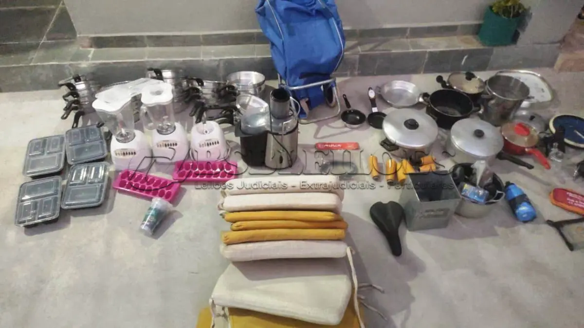 LOTE 404 - 01 LOTE COM DIVERSOS ITENS 03 LIQUIDIFICADORES NOVOS, ROUPAS DE CAMA NOVAS TAPETE NOVO 30 FRIGIDEIRAS NOVAS, ALMOFADAS PRA CADEIRAS CARRINHO DE COMPRAS PANELAS, CENTRÍFUGA DE FRUTAS RELÓGIOS. (NO ESTADO) ATENÇÃO! FAZER A VISITAÇÃO ANTES DE ARREMATAR, NÃO SABEMOS SE FUNCIONA, LEILÃO NÃO TEM GARANTIA E NEM DEVOLUÇÃO, SUJEITO A POSSÍVEIS AVARIAS VISÍVEIS/OCULTAS E/OU AUSÊNCIA DE COMPONENTES.