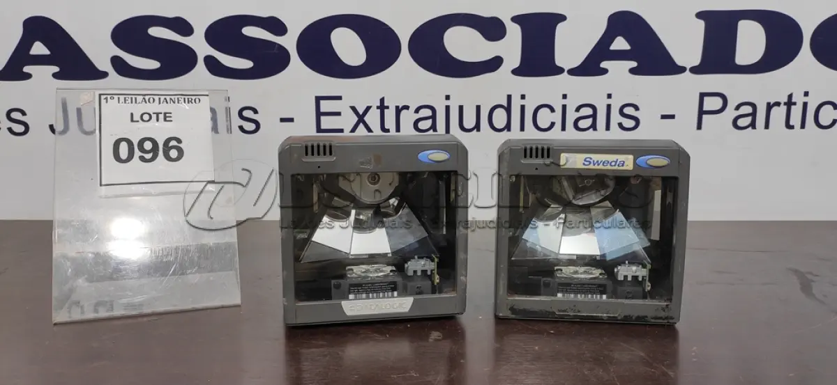 LOTE 096 - 02 LEITORAS DE CÓDIGO DE BARRAS COM 01 FONTE.  (NO ESTADO) ATENÇÃO! FAZER A VISITAÇÃO ANTES DE ARREMATAR, NÃO SABEMOS SE FUNCIONA. LEILÃO NÃO TEM GARANTIA E NEM DEVOLUÇÃO, SUJEITO A POSSÍVEIS AVARIAS VISÍVEIS/OCULTAS E/OU AUSÊNCIA DE COMPONENTES.