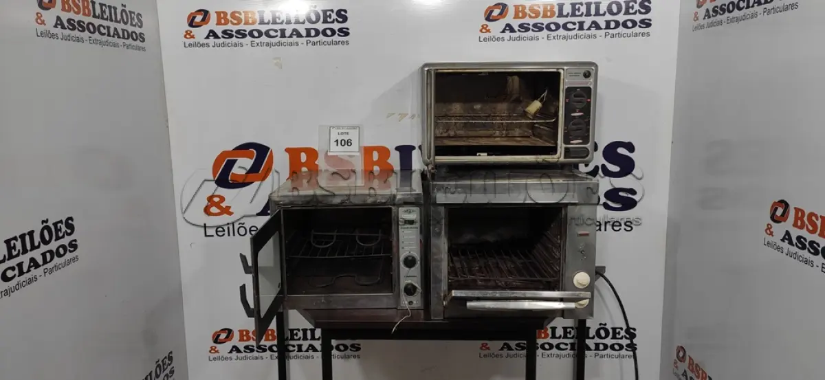 LOTE 106 - 03 FORNOS ELÉTRICOS DE MARCAS E MODELOS DIVERSOS.  (NO ESTADO) ATENÇÃO! FAZER A VISITAÇÃO ANTES DE ARREMATAR, NÃO SABEMOS SE FUNCIONA. LEILÃO NÃO TEM GARANTIA E NEM DEVOLUÇÃO, SUJEITO A POSSÍVEIS AVARIAS VISÍVEIS/OCULTAS E/OU AUSÊNCIA DE COMPONENTES.